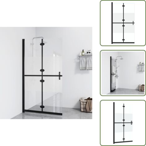 The Living Store Parete per Doccia Walk-in Pieghevole in Vetro ESG 110x190 cm - Parete doccia pieghevole