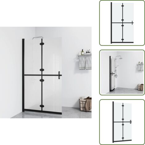The Living Store Parete per Doccia Walk-in Pieghevole in Vetro ESG 120x190 cm - Parete doccia pieghevole