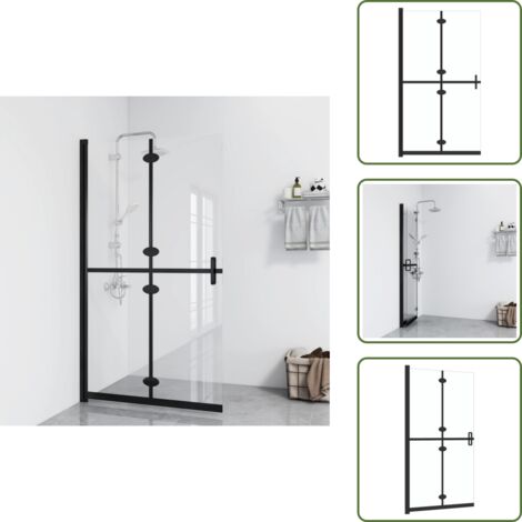 The Living Store Parete per Doccia Walk-in Pieghevole in Vetro ESG 120x190 cm - Parete doccia pieghevole