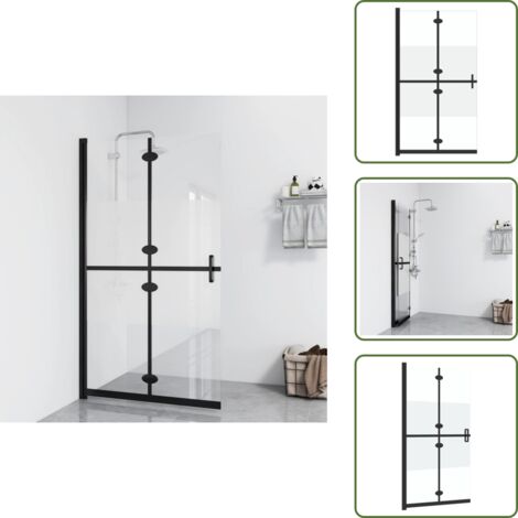 The Living Store Parete per Doccia Walk-in Pieghevole in Vetro ESG 80x190 cm - Parete doccia pieghevole