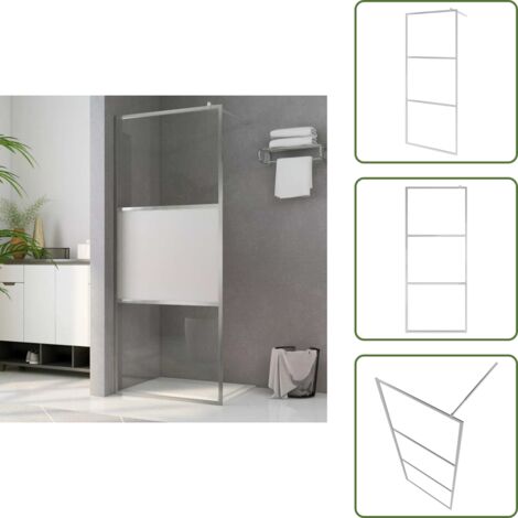 The Living Store Parete per Doccia Walk-in Vetro Semi Smerigliato ESG 80x195 cm - Doccia walk-in