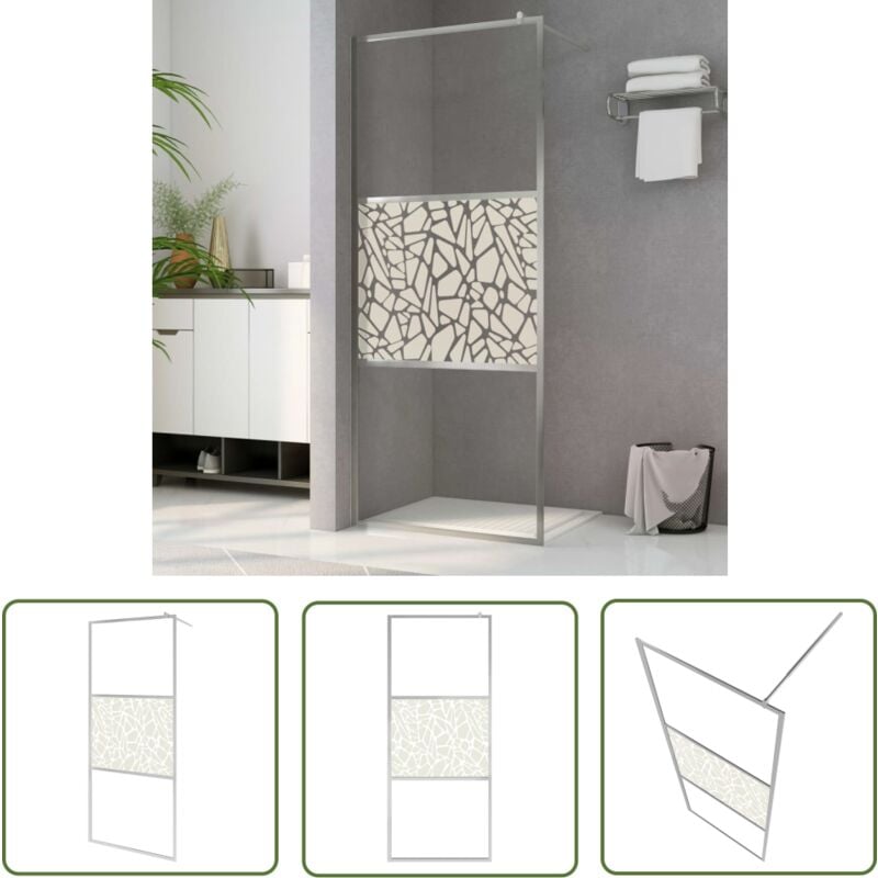 The Living Store - Paroi de douche à l'italienne à verre esg pierre 100x195 cm - Pare-douche Italienne - Cloison De Douche - Douche à L'italienne