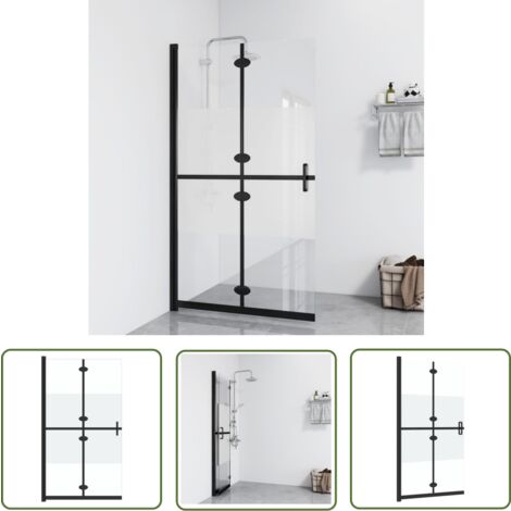 VIDAXL Paroi de douche Noir 80x195 cm Verre ESG depoli pas cher