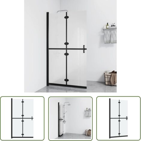 The Living Store Paroi de douche pliable Verre ESG dépoli 120x190 cm - Mur De Douche - Douche Italienne - Paroi De Douche Pliablle - Cloison De Douche - Verre Trempé