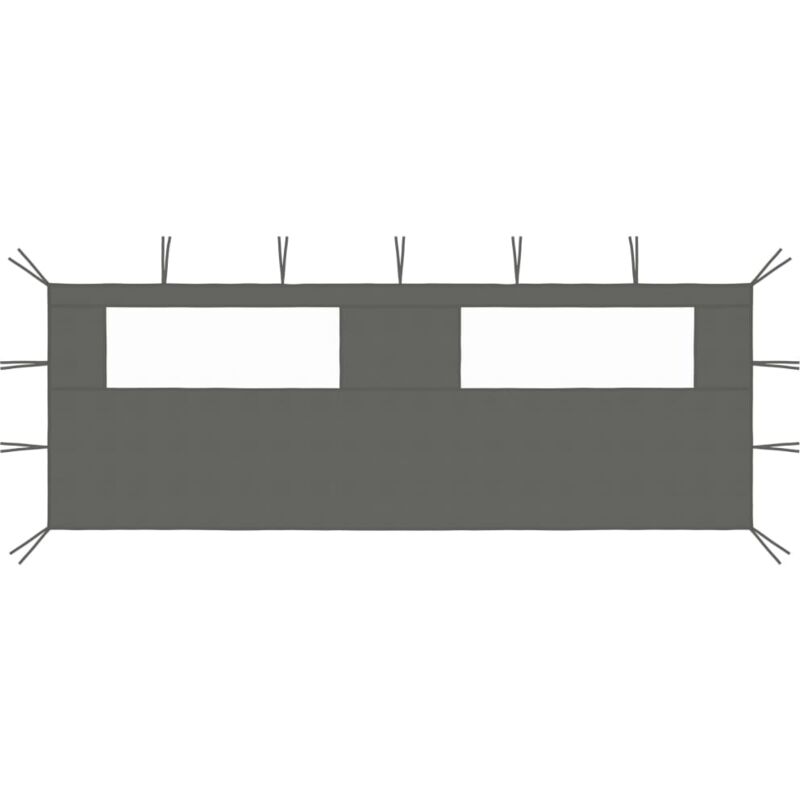 Paroi latérale de belvédère avec fenêtres 6x2 m Anthracite - The Living Store