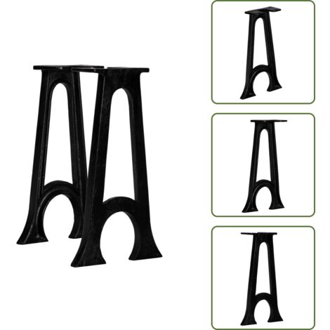 The Living Store Patas de banco base arqueada en forma de A hierro fundido2 uds - Patas en A