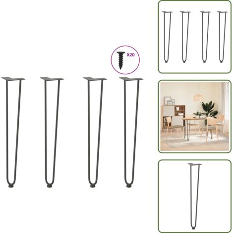 The Living Store Patas de horquilla para consolas para consolas 4 unidades Antracita 72 cm Acero macizo - Soporte para consolas