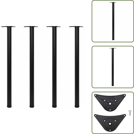 The Living Store Patas de mesa ajustables en 4 alturas negro 1100 mm - Patas de mesa para escritorio