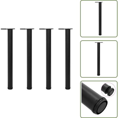 The Living Store Patas de mesa ajustables en 4 alturas negro 710 mm - Patas de mesa para escritorio