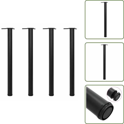 The Living Store Patas de mesa ajustables en 4 alturas negro 870 mm - Patas de mesa para escritorio