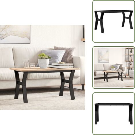The Living Store Patas de mesa de centro estructura Y acero 80x40x43 cm - Mesa de centro
