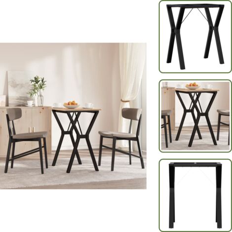 The Living Store Patas de mesa de comedor estructura Y acero 60x40x73 cm - Estructura en Y