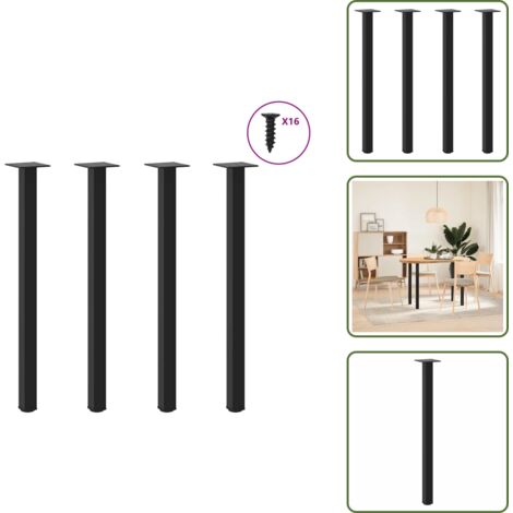 The Living Store Patas para consola (4 unidades), color negro, 72-74 cm, acero - Soporte para mesa