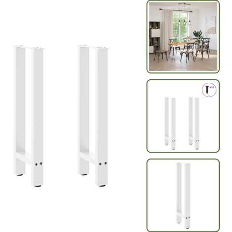 The Living Store Patas para consola blancas (2 unidades, 28 x 72-73 cm, acero) - Soporte para consola
