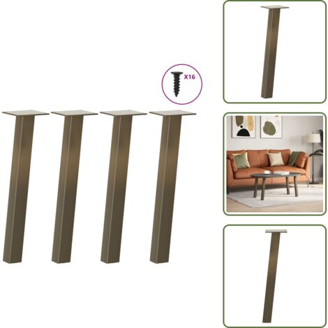The Living Store Patas para mesa de centro 4 unidades de acero natural 30 cm Acero - Soporte para mesa