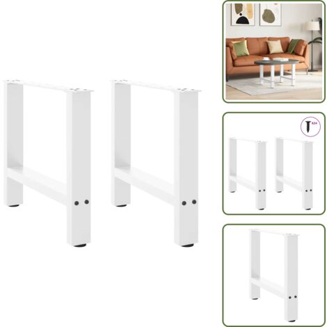 The Living Store Patas para mesa de centro blancas (2 unidades, 60 x 42-43 cm, acero) - Mesa de centro