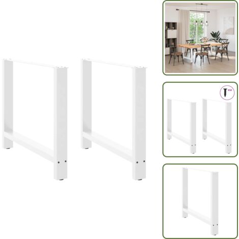 The Living Store Patas para mesa de comedor blancas (2 unidades, 100 x 72-73 cm, acero) - Patas de mesa