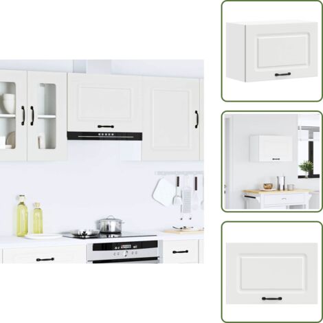 The Living Store Pensile da Cucina Kalmar Bianco in Legno Multistrato - Armadio da cucina