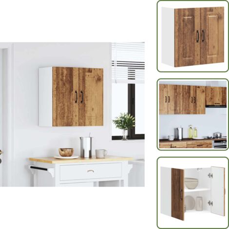 The Living Store Pensile da Cucina Kalmar Legno Vecchio in Legno Multistrato - Pensile da cucina