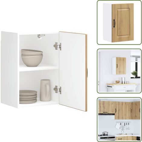 The Living Store Pensile da Cucina Kalmar Rovere Artigianale Legno Multistrato - Pensile da cucina