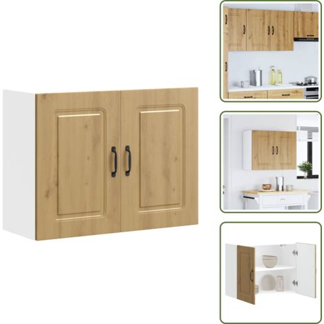 The Living Store Pensile da Cucina Kalmar Rovere Artigianale Legno Multistrato - Pensile da cucina