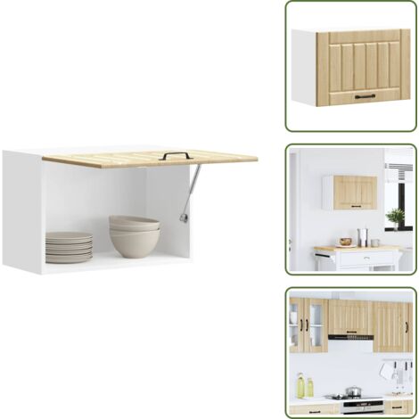 The Living Store Pensile da Cucina Lucca Rovere Sonoma in Legno Multistrato - Armadio da cucina