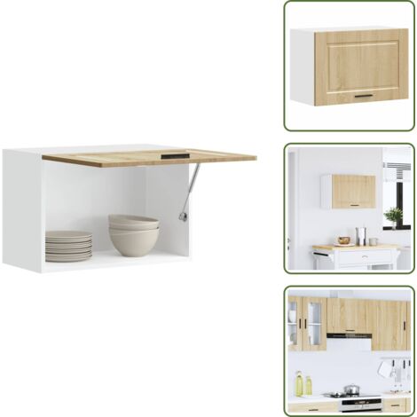 The Living Store Pensile da Cucina Porto Rovere Sonoma in Legno Multistrato - Armadietto da cucina