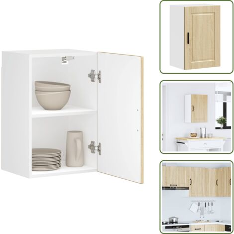 The Living Store Pensile da Cucina Porto Rovere Sonoma in Legno Multistrato - Mobile da parete