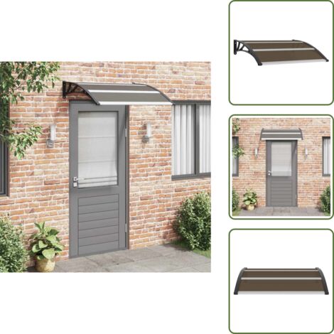 The Living Store Pensilina per Porta Nera 120x100 cm in PC - Protezione da pioggia