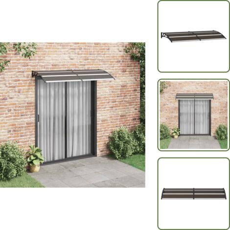 The Living Store Pensilina per Porta Nera 200x75 cm in PC - Copertura per porte