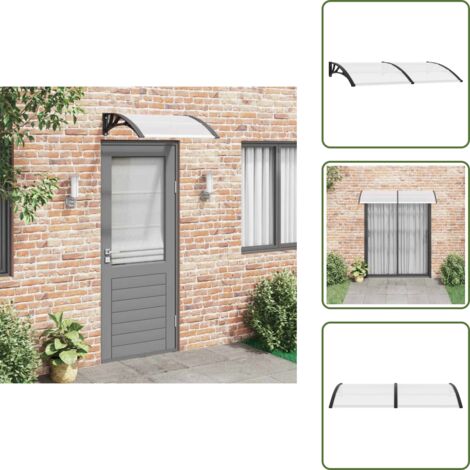 The Living Store Pensilina per Porta Nera e Trasparente 200x75 cm in PC - Copertura per porte