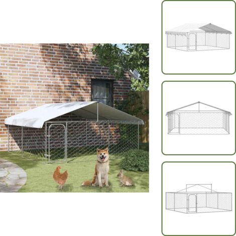 The Living Store Perrera de exterior con tejado 300x300x150 cm - Casa para perros