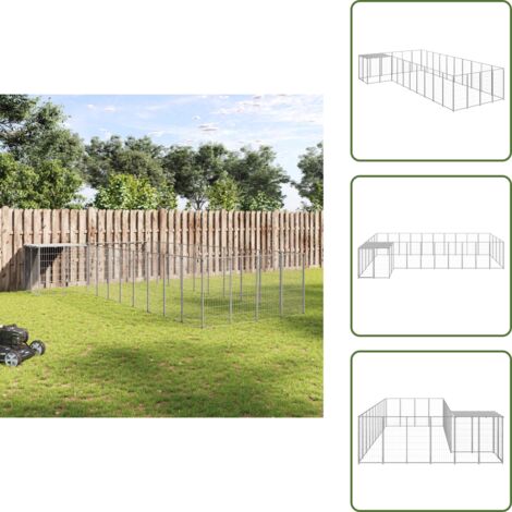 The Living Store Perrera plateada 13,31 m² acero - Jaula