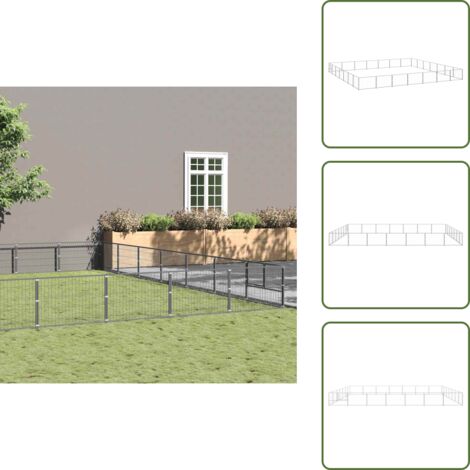 The Living Store Perrera plateada 49 m² acero - Perrera para perros