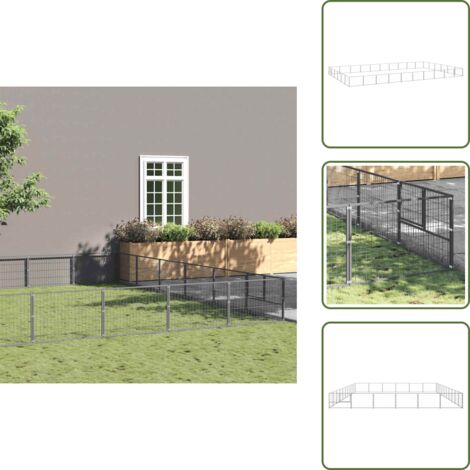 The Living Store Perrera plateada 60 m² acero - Perrera para perros