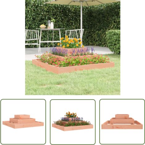The Living Store Pflanzkübel 80x80x27 cm Massivholz Douglasie - Holzpflanze - Hochbeet - Gartendekoration - Blumenerde - Gartenmöbel