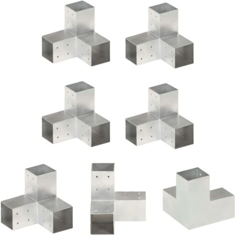 The Living Store Pfostenverbinder 4 Stk. Y-Form Verzinktes Metall 81 x 81 mm -  Zaunpfosten & -querlatten