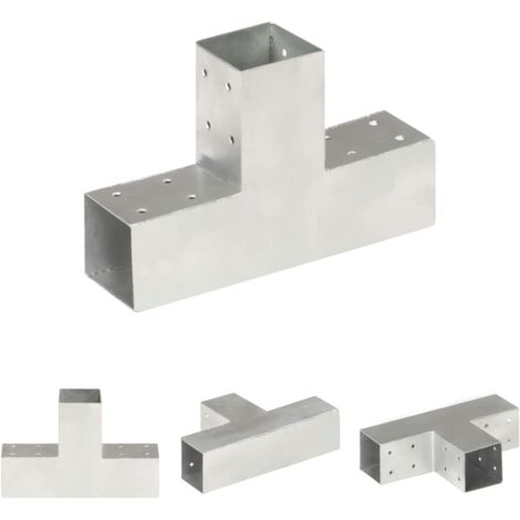 The Living Store Pfostenverbinder T-Form Verzinktes Metall 71 x 71 mm - Zaunpfosten & -querlatten
