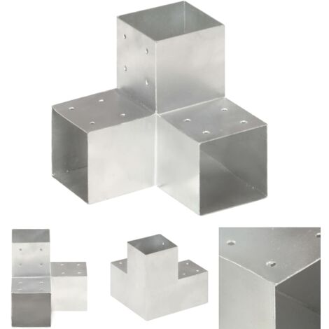 The Living Store Pfostenverbinder Y-Form Verzinktes Metall 101 x 101 mm -  Zaunpfosten & -querlatten