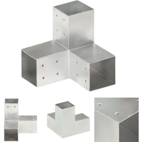 The Living Store Pfostenverbinder Y-Form Verzinktes Metall 81 x 81 mm - Zaunpfosten & -querlatten