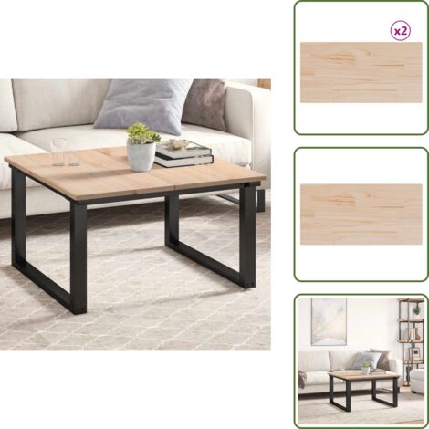 The Living Store Piani Tavolo 2 pz 80x40x1,7 cm Rettangolare Legno Massello Pino - Tavolo in legno