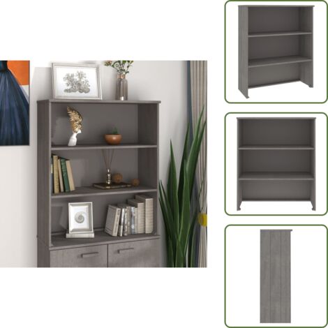 The Living Store Piano Credenza HAMAR Grigio Chiaro 85x35x100 cm Legno di Pino - Credenza in pino