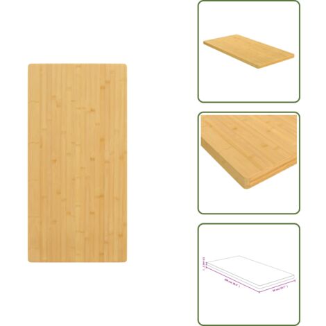 The Living Store Piano del Tavolo 50x100x2,5 cm in Bambù - Piano del tavolo