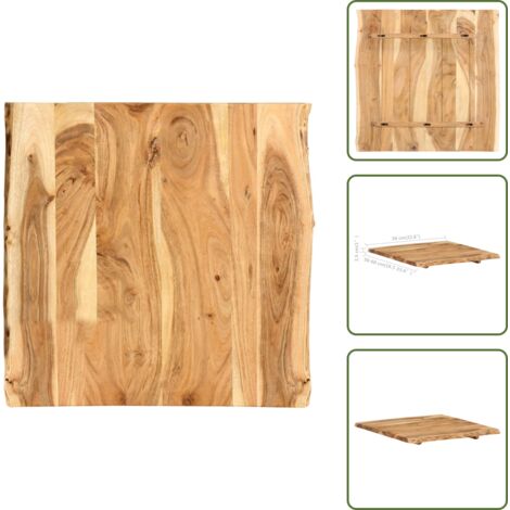 The Living Store Piano del Tavolo in Legno Massello di Acacia 58x(50-60)x2,5 cm - Piano del tavolo in acacia
