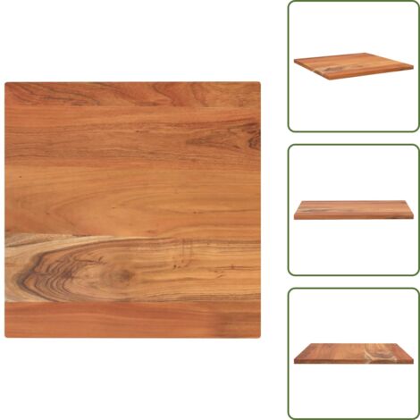 The Living Store Piano per Tavolo 40x40x3,8 cm Quadrato Legno Massello di Acacia - Tavolo in acacia