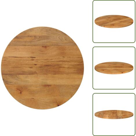 The Living Store Piano per Tavolo Ø 70x2,5cm Rotondo in Legno Massello di Mango - Tavolo in legno