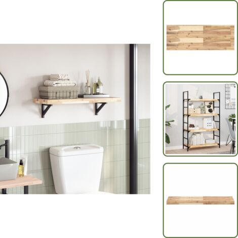 The Living Store Piano per Tavolo 80x30x4cm Rettangolare Legno Massello Acacia - Piano per tavolo