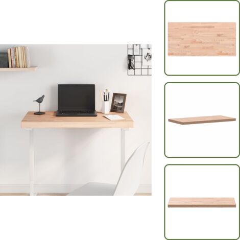 The Living Store Piano Tavolo 100x50x4cm Rettangolare Legno Massello di Faggio - Piano in legno