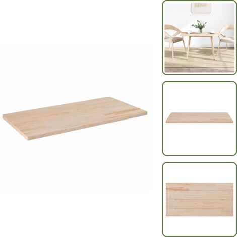 The Living Store Piano Tavolo 110x60x2,5 cm Legno Massello di Pino Rettangolare - Piano in legno