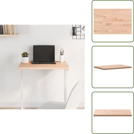 The Living Store Piano Tavolo 60x40x2,5cm Rettangolare Legno Massello di Faggio - Piano in legno